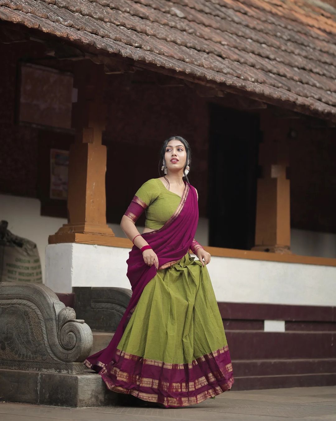 Kanjivaram Silk Zari Half Saree Lehenga With Blouse Along With Banarsi Silk Dupatta