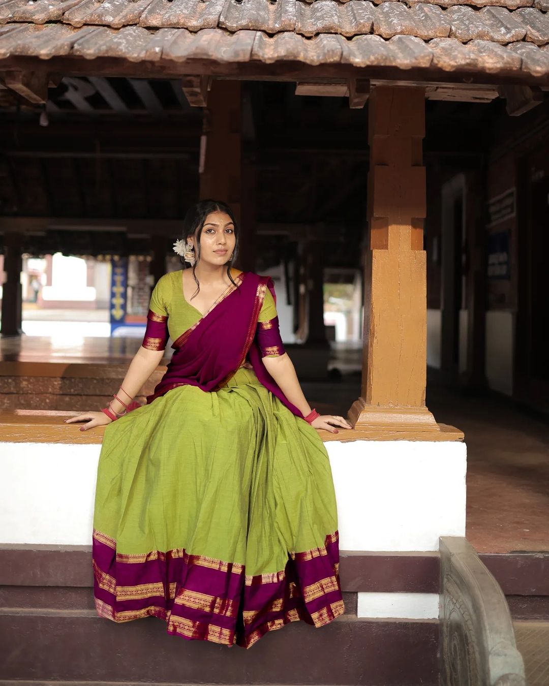 Kanjivaram Silk Zari Half Saree Lehenga With Blouse Along With Banarsi Silk Dupatta