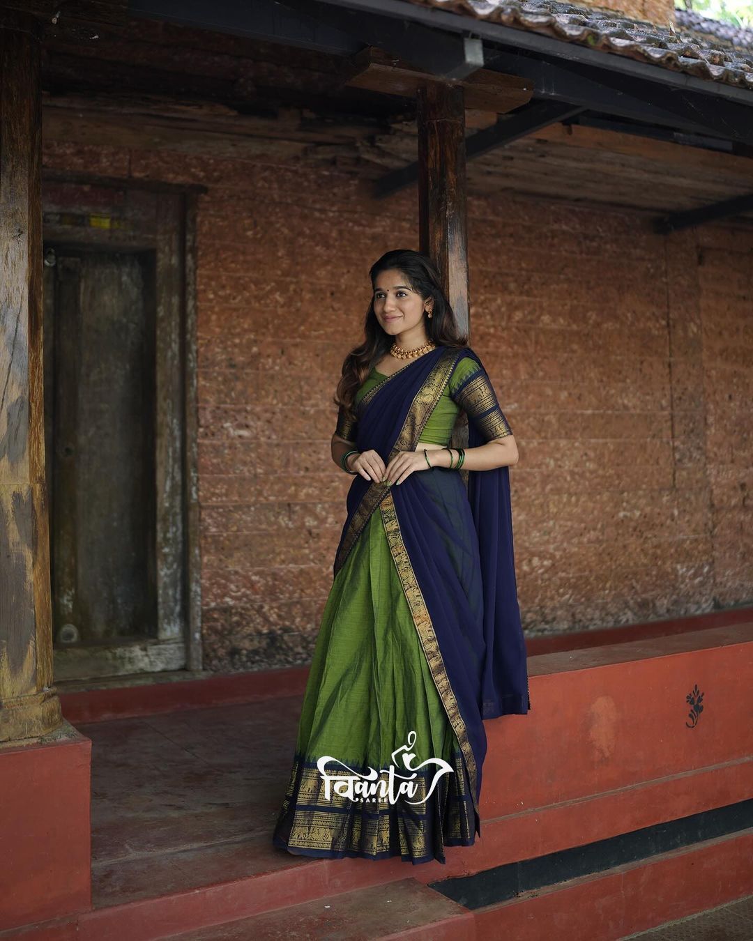 Kanjivaram Silk Zari Half Saree Lehenga With Blouse Along With Banarsi Silk Dupatta