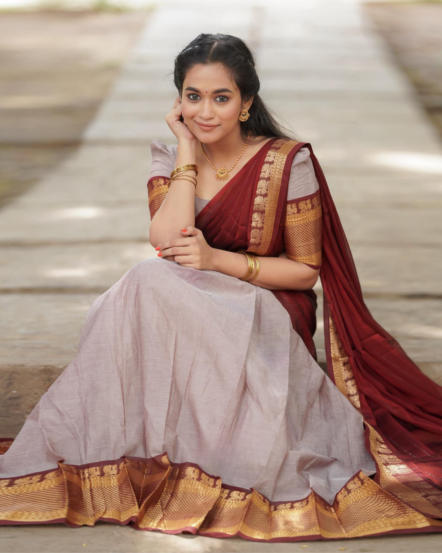 Kanjiveram Cotton Silk Half Saree