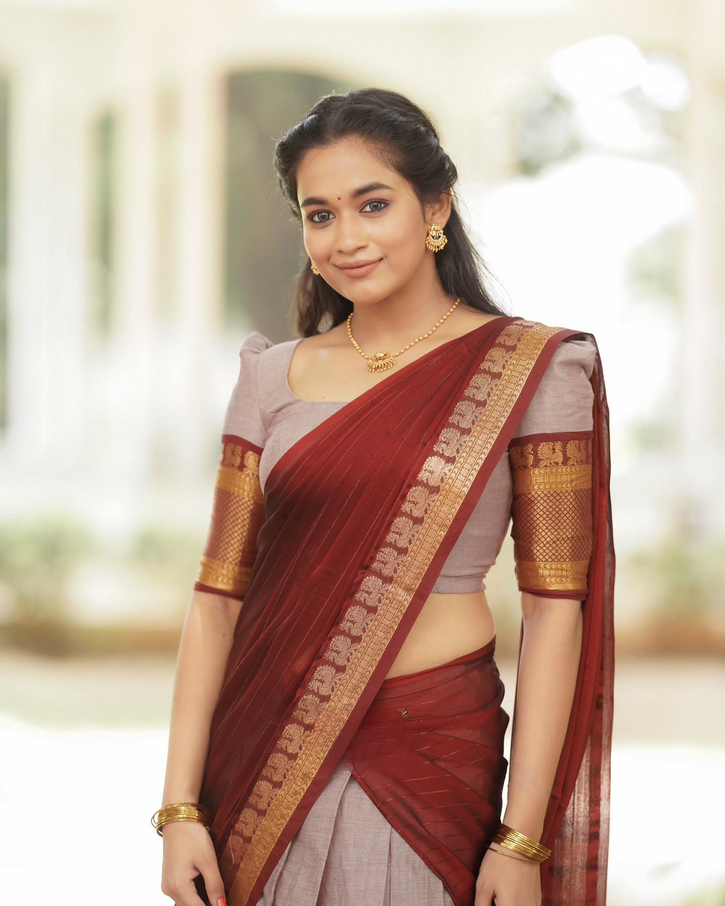 Kanjiveram Cotton Silk Half Saree