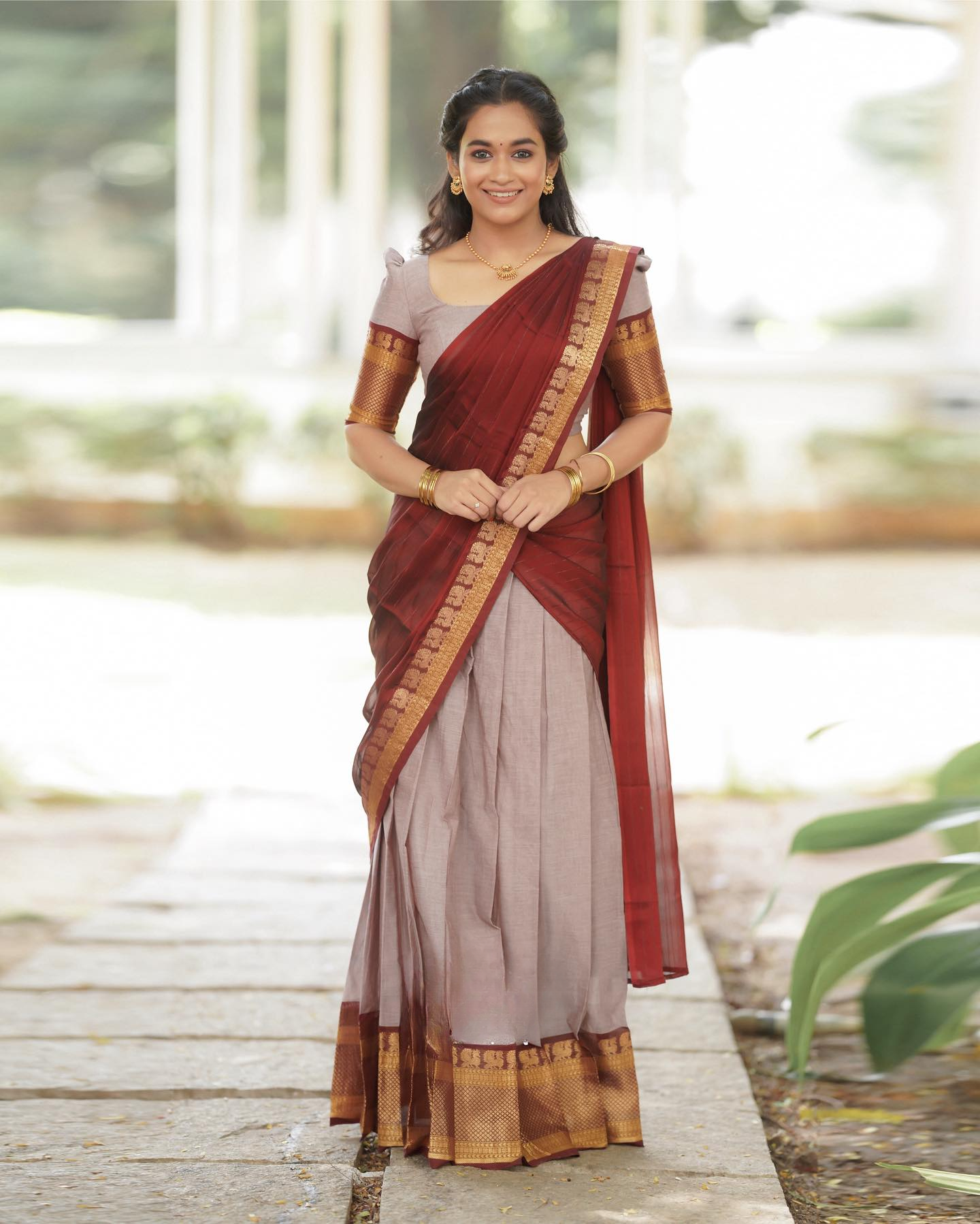 Kanjiveram Cotton Silk Half Saree