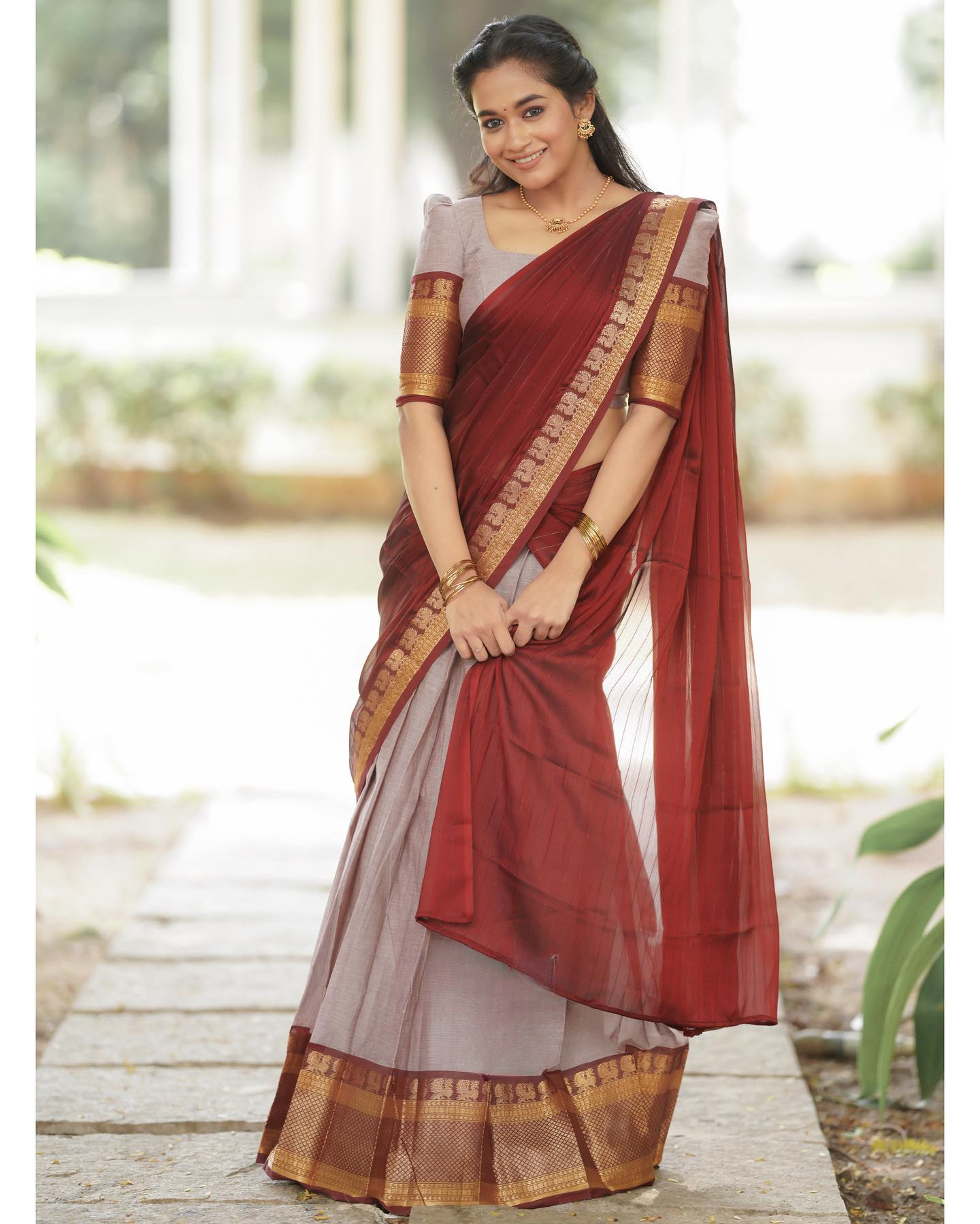 Kanjiveram Cotton Silk Half Saree