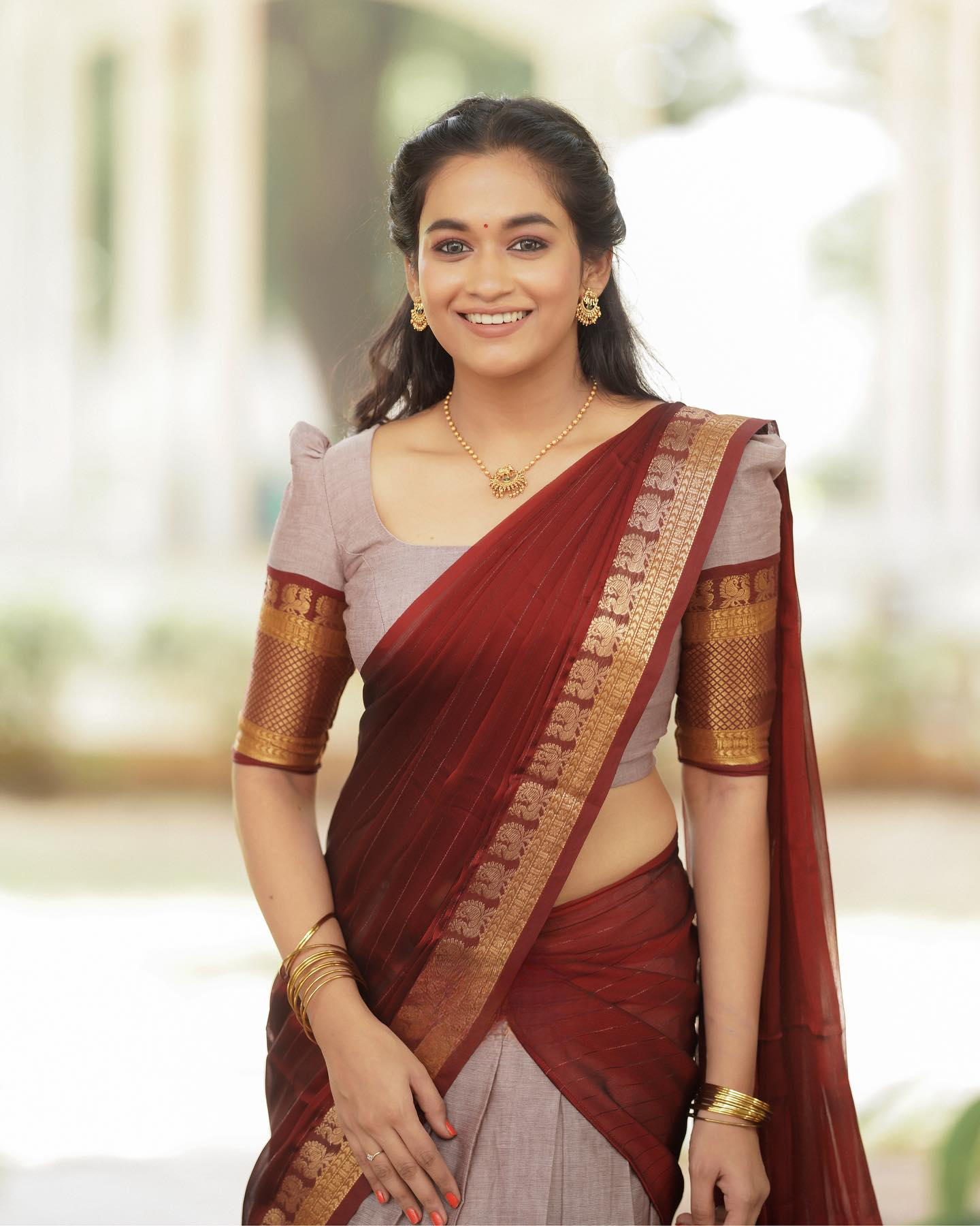 Kanjiveram Cotton Silk Half Saree