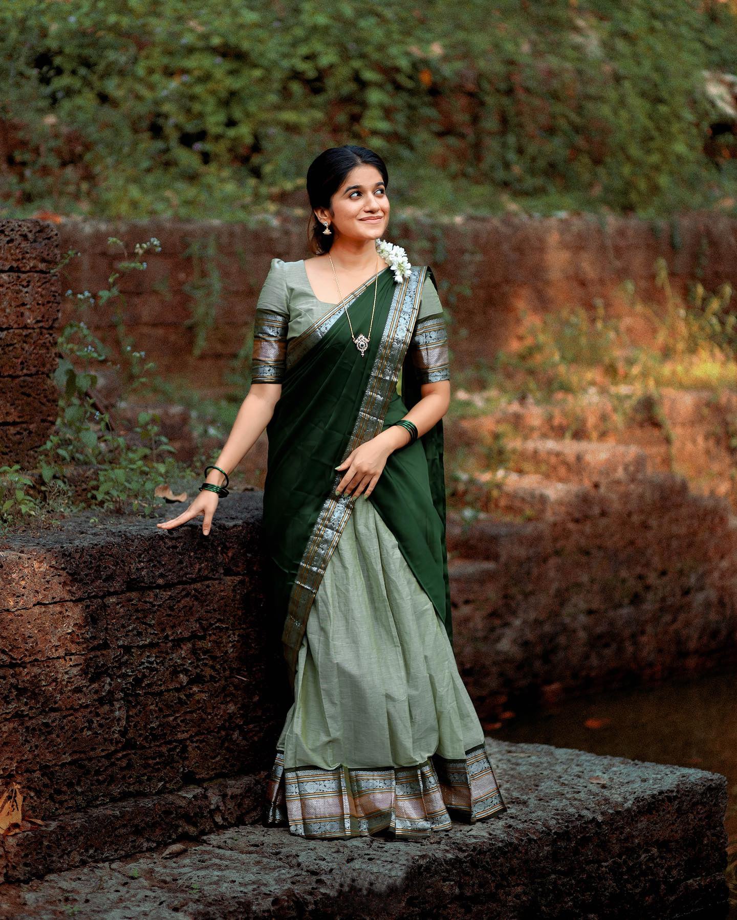 Kanjivaram Silk Zari Half Saree Lehenga With Blouse Along With Banarsi Silk Dupatta