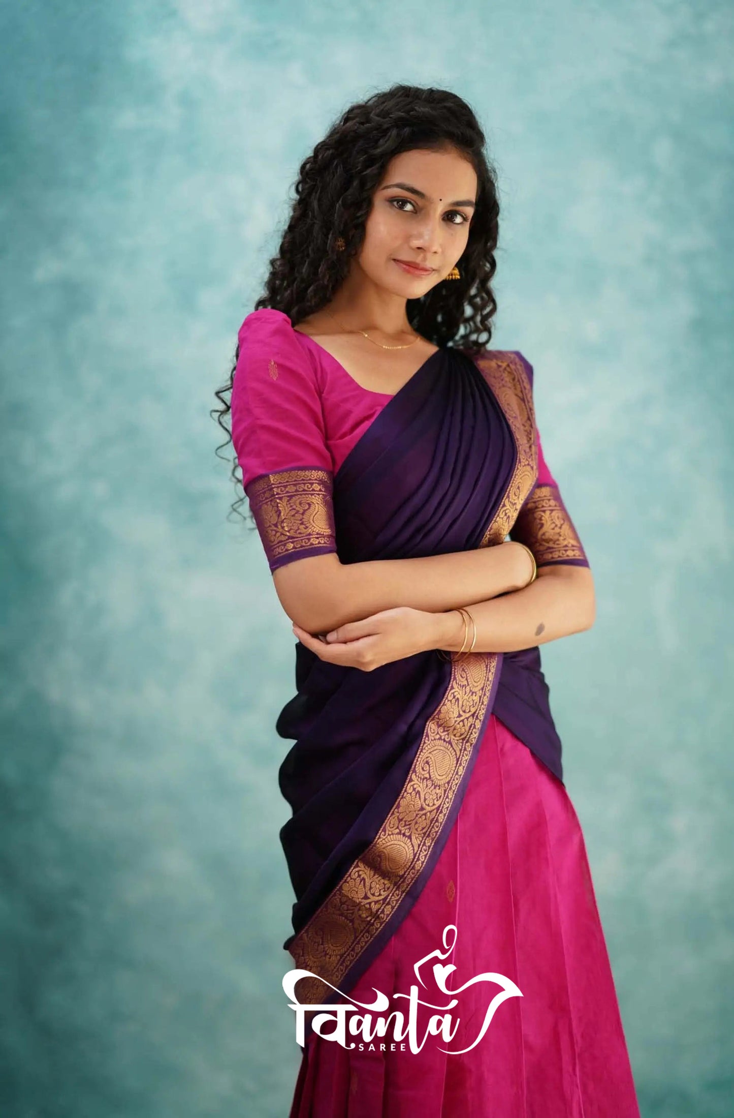 Kanjivaram Silk Zari Half Saree Lehenga With Blouse Along With Banarsi Silk Dupatta