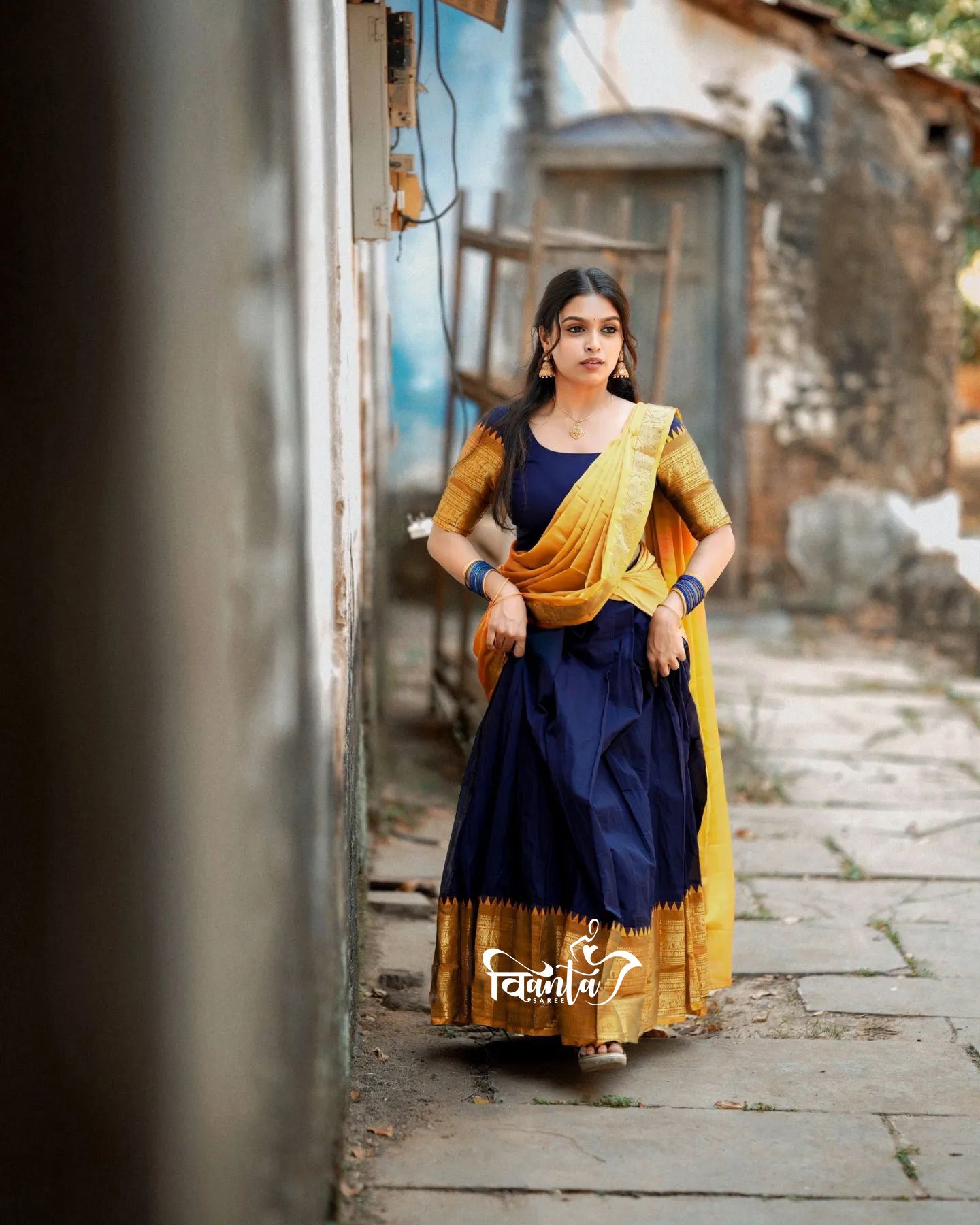 Kanjivaram Silk Zari Half Saree Lehenga With Blouse Along With Banarsi Silk Dupatta