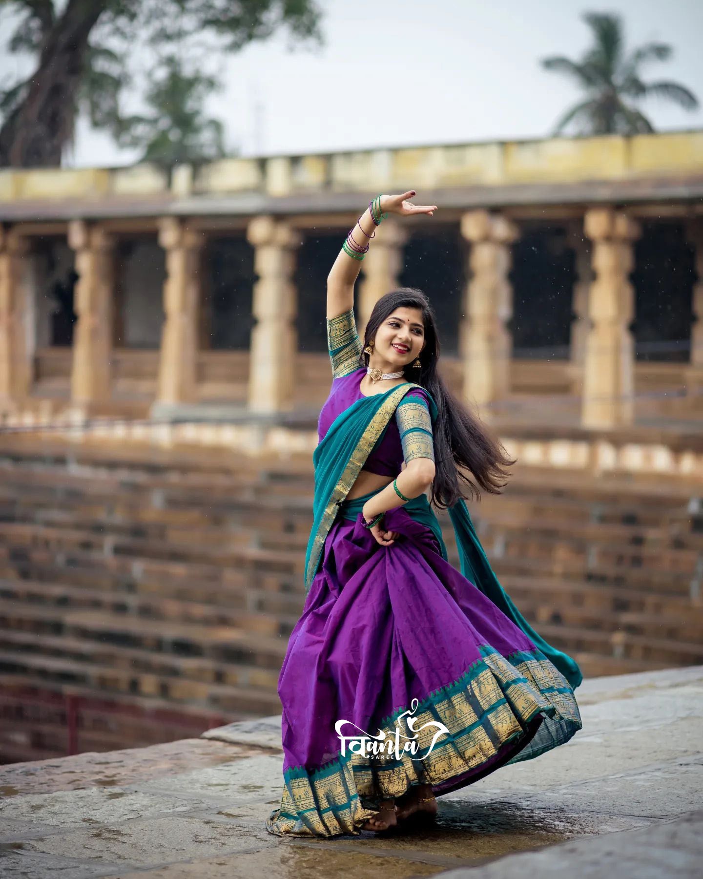 Kanjivaram Silk Zari Half Saree Lehenga With Blouse Along With Banarsi Silk Dupatta