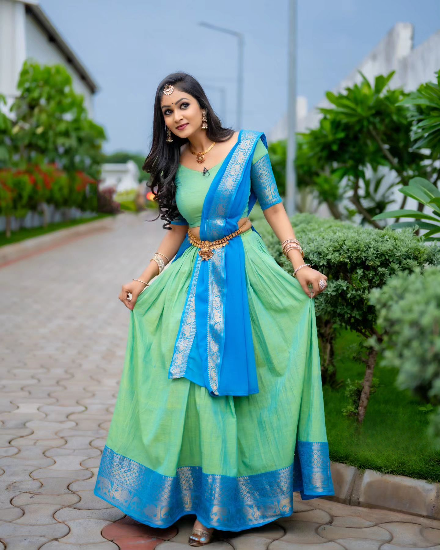 Kanjiveram Cotton Silk Half Saree