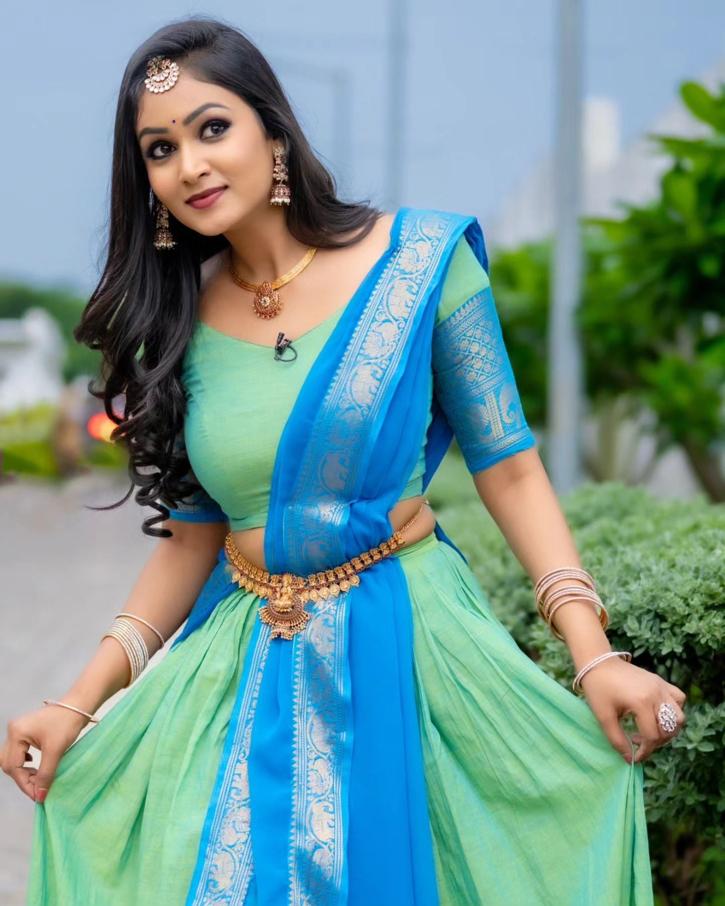 Kanjiveram Cotton Silk Half Saree