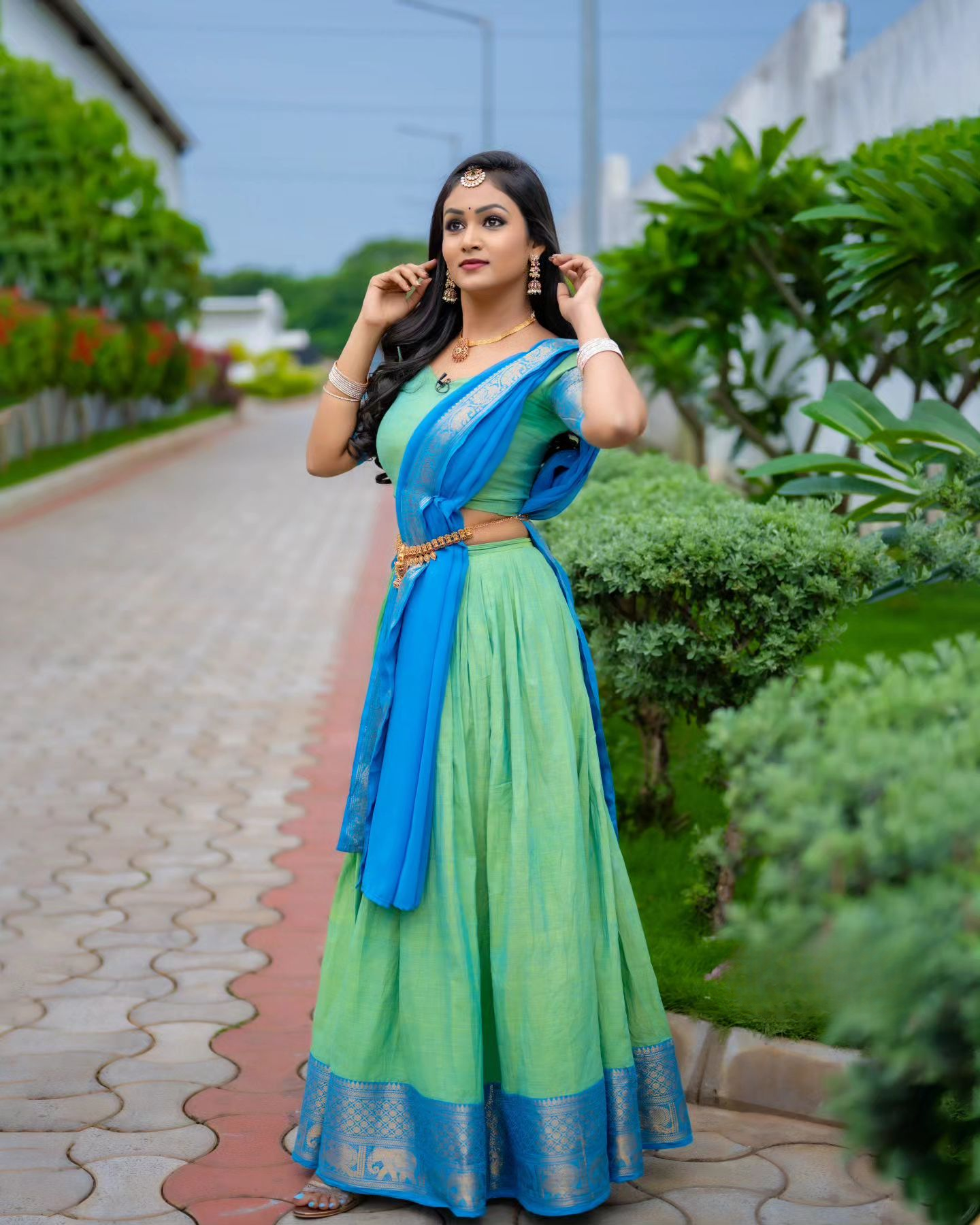 Kanjiveram Cotton Silk Half Saree