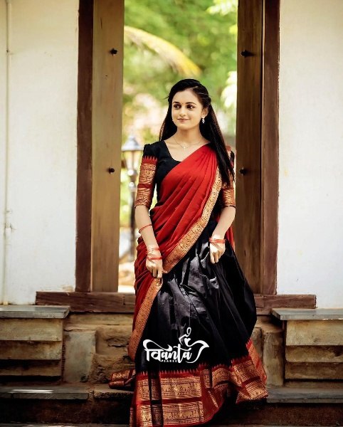 Kanjivaram Silk Zari Half Saree Lehenga With Blouse Along With Banarsi Silk Dupatta