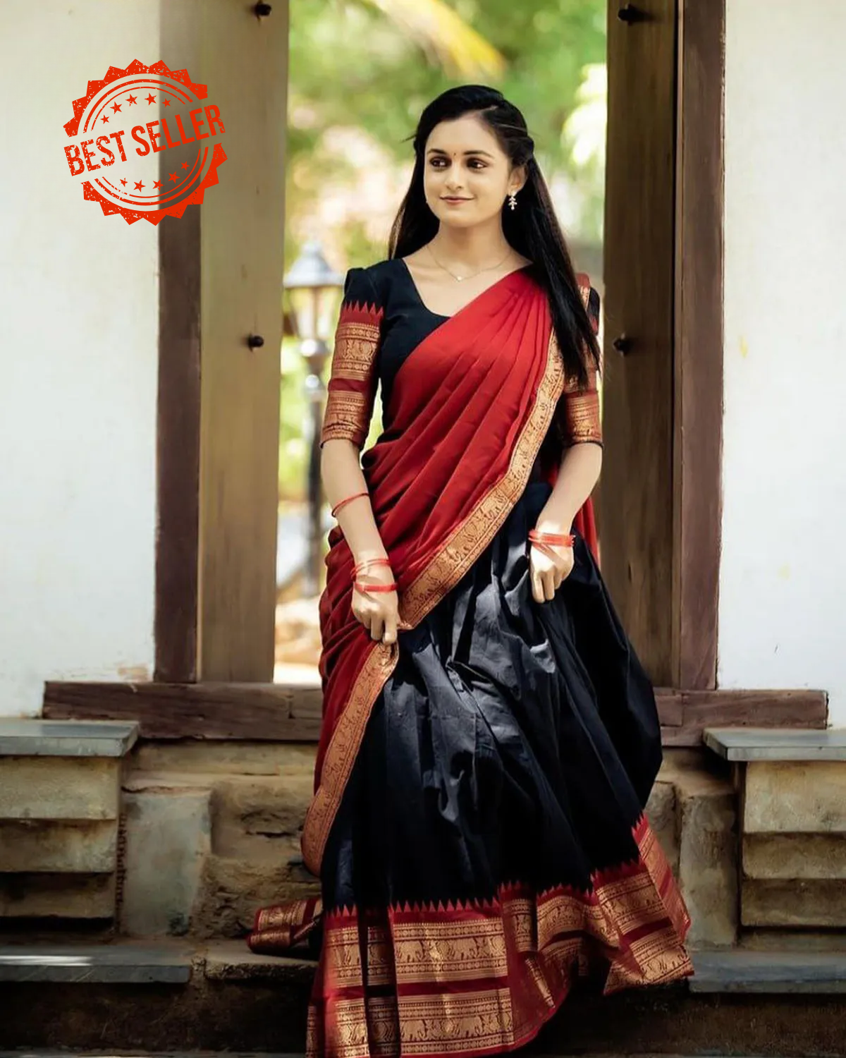 Kanjivaram Silk Zari Half Saree Lehenga With Blouse Along With Banarsi Silk Dupatta