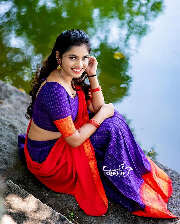 Kanjivaram Silk Zari Half Saree Lehenga With Blouse Along With Banarsi Silk Dupatta