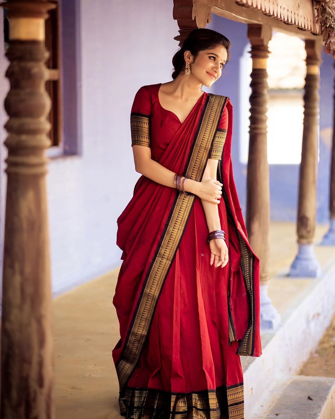 Kanjivaram Silk Zari Half Saree Lehenga With Blouse Along With Banarsi Silk Dupatta