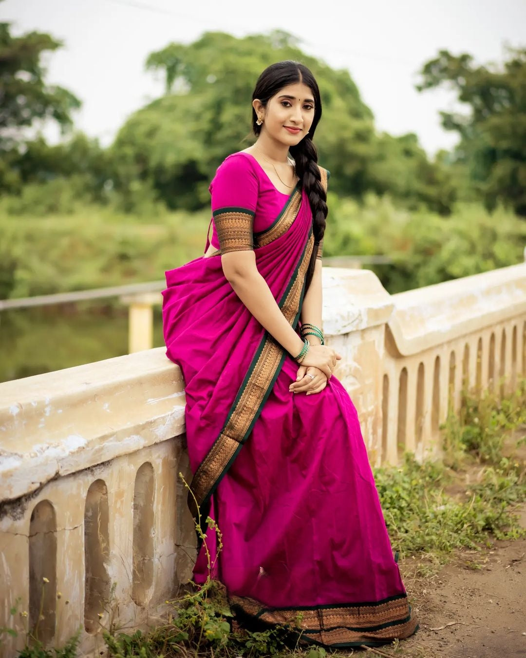 Kanjivaram Silk Zari Half Saree Lehenga With Blouse Along With Banarsi Silk Dupatta