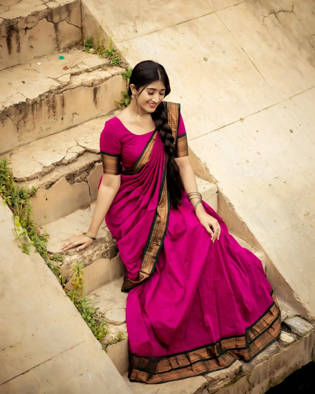 Kanjivaram Silk Zari Half Saree Lehenga With Blouse Along With Banarsi Silk Dupatta