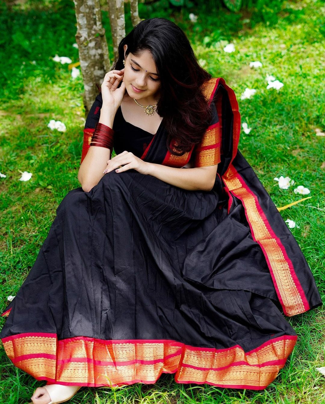 Kanjivaram Silk Zari Half Saree Lehenga With Blouse Along With Banarsi Silk Dupatta