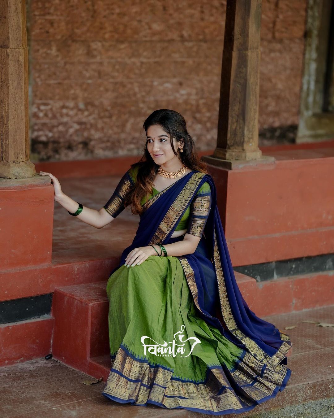 Kanjivaram Silk Zari Half Saree Lehenga With Blouse Along With Banarsi Silk Dupatta