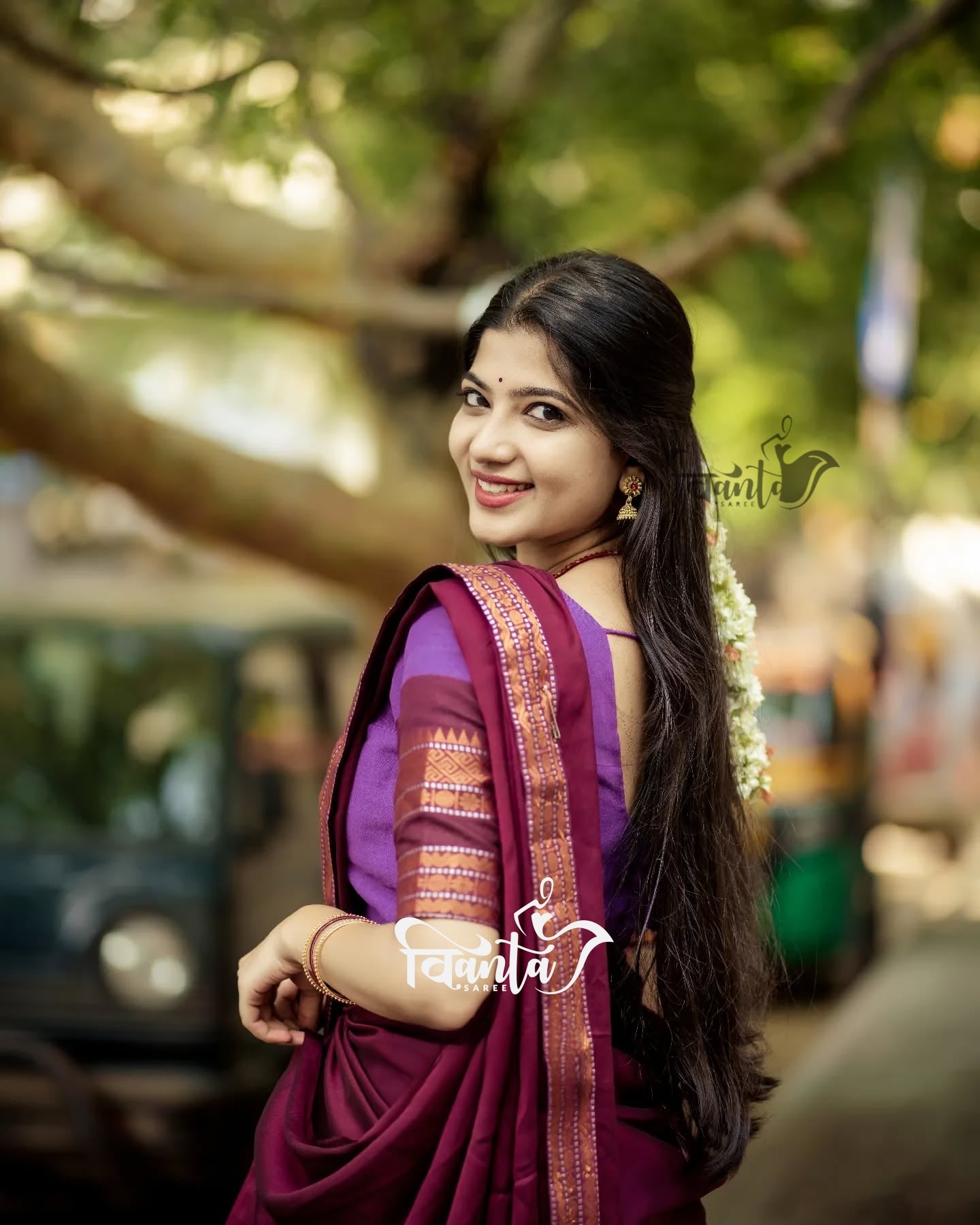 Padmaja Cotton Half Saree - WINE