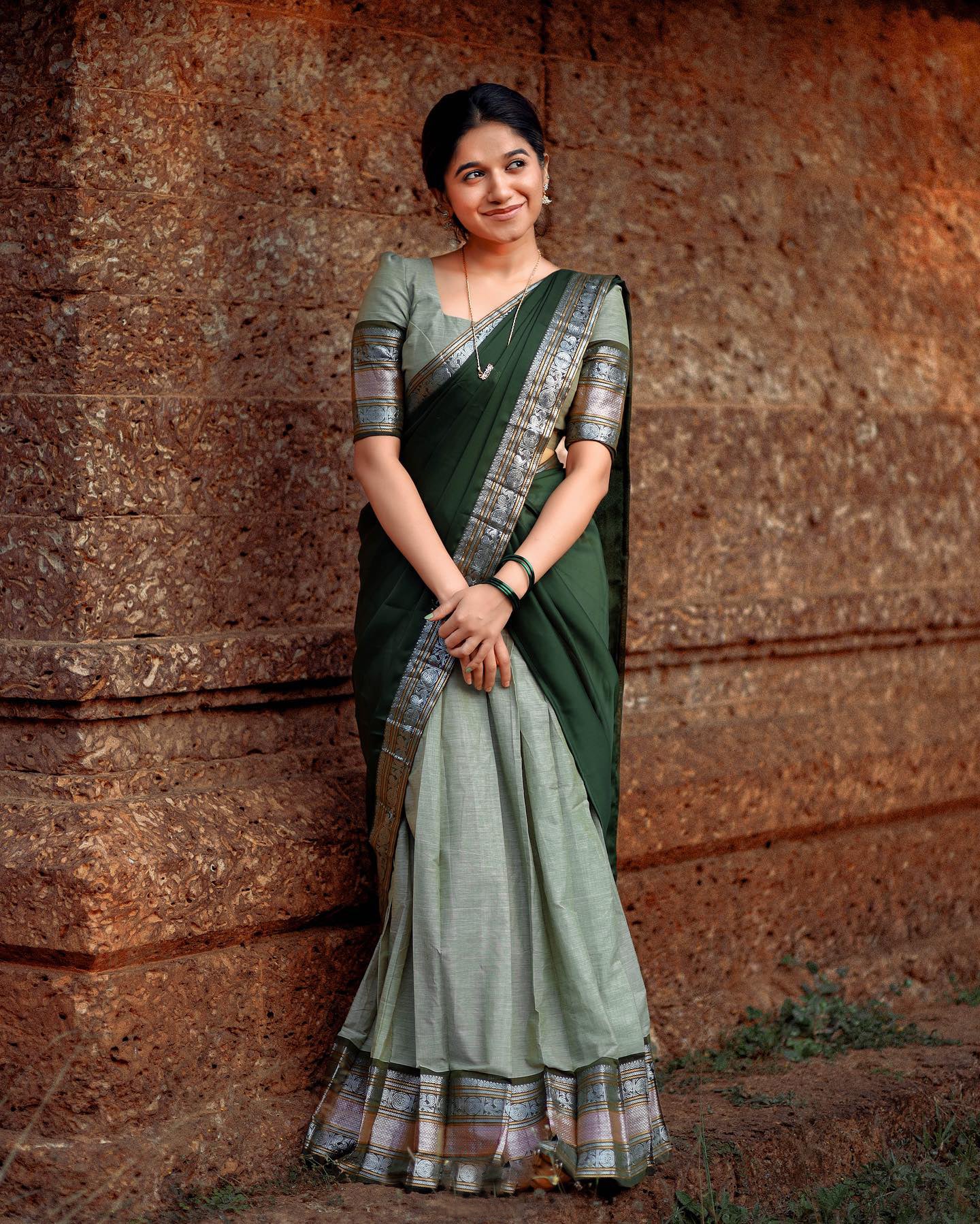 Kanjivaram Silk Zari Half Saree Lehenga With Blouse Along With Banarsi Silk Dupatta