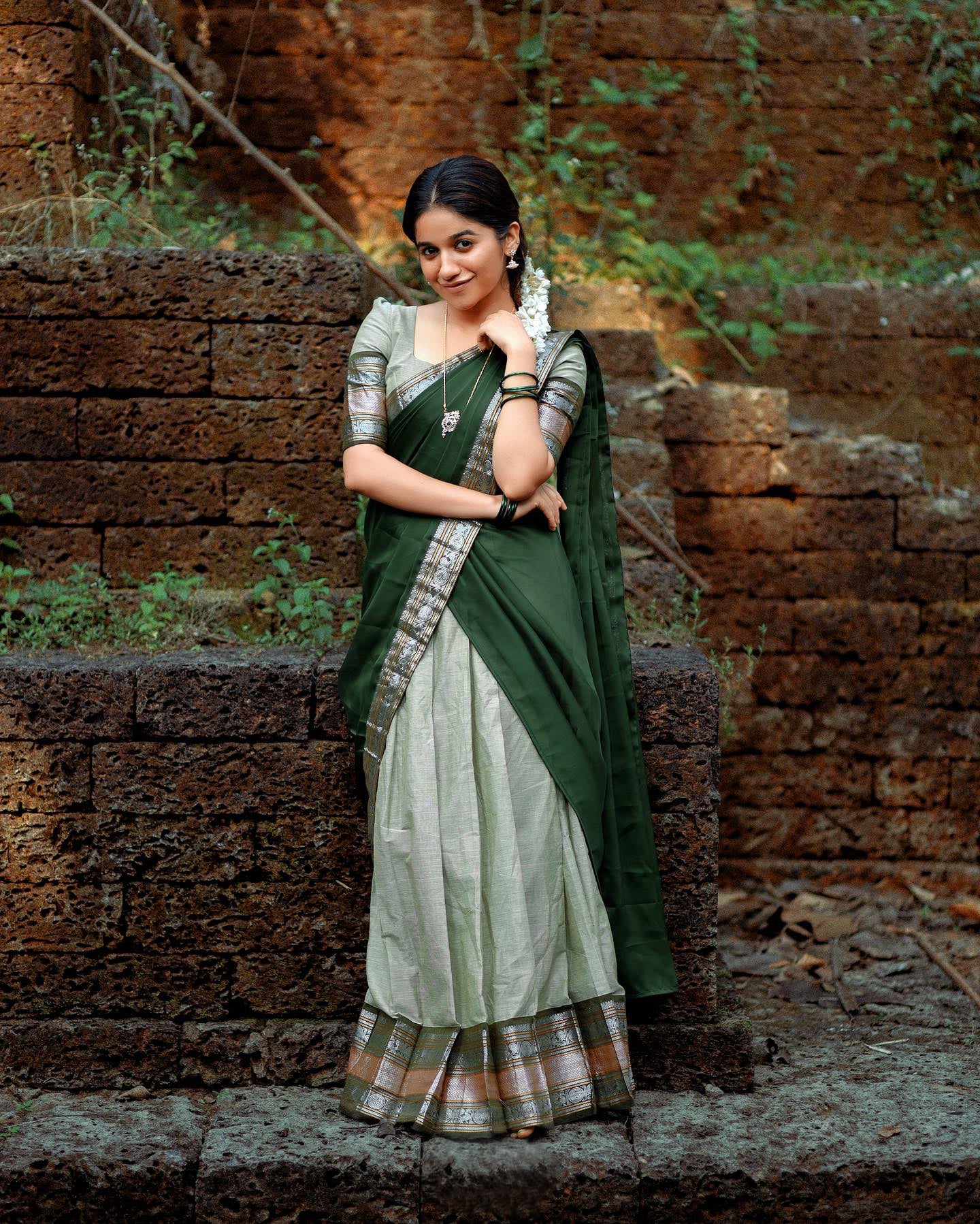 Kanjivaram Silk Zari Half Saree Lehenga With Blouse Along With Banarsi Silk Dupatta