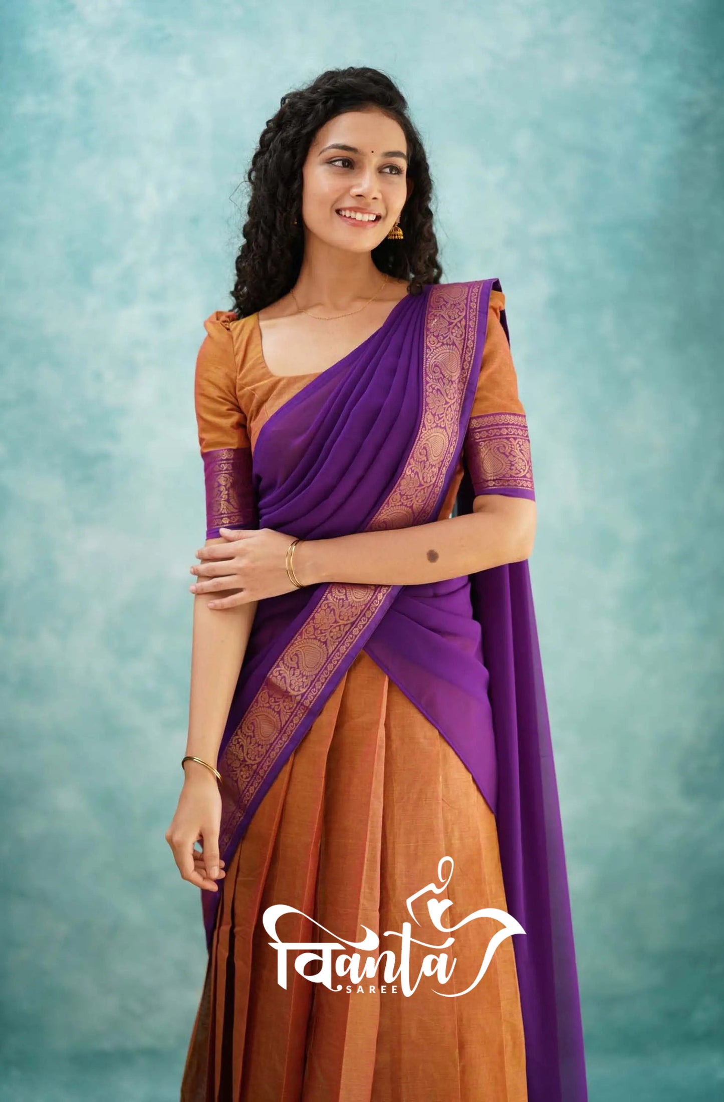 Kanjivaram Silk Zari Half Saree Lehenga With Blouse Along With Banarsi Silk Dupatta