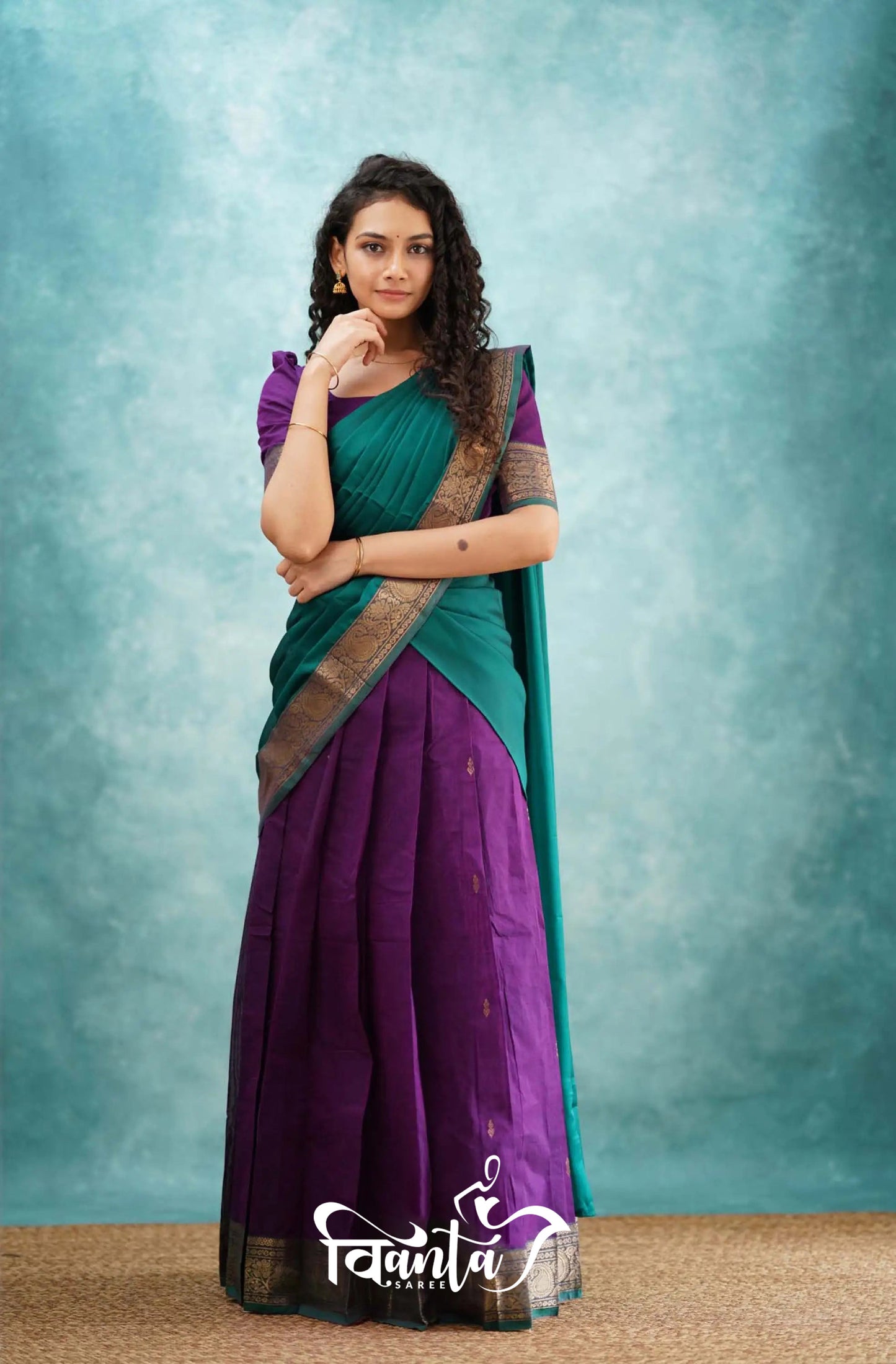 Kanjivaram Silk Zari Half Saree Lehenga With Blouse Along With Banarsi Silk Dupatta