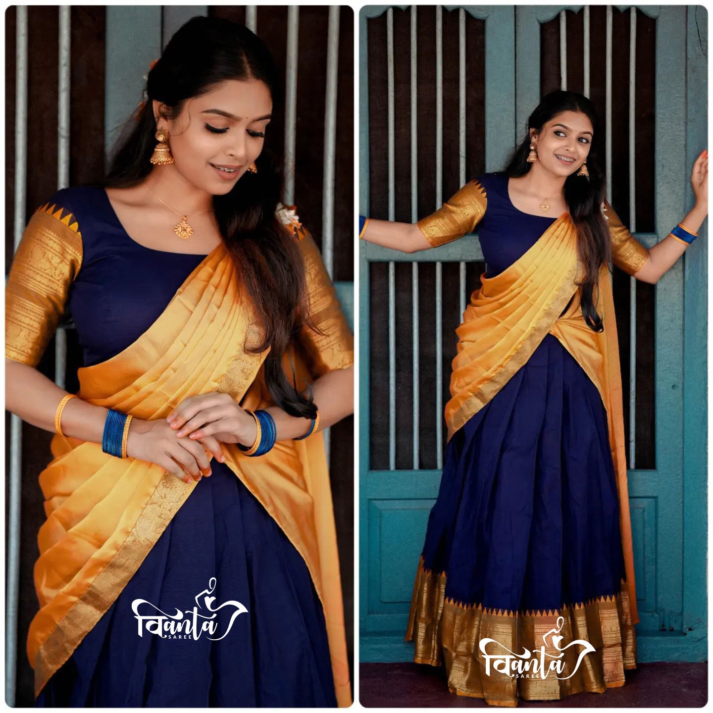 Kanjivaram Silk Zari Half Saree Lehenga With Blouse Along With Banarsi Silk Dupatta