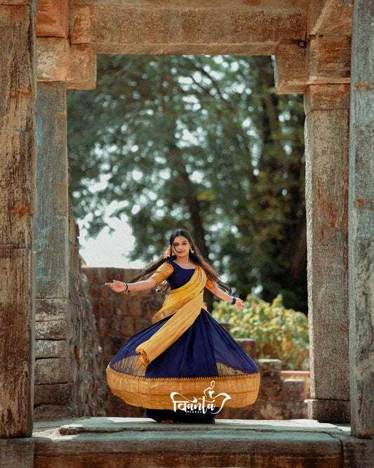 Kanjivaram Silk Zari Half Saree Lehenga With Blouse Along With Banarsi Silk Dupatta