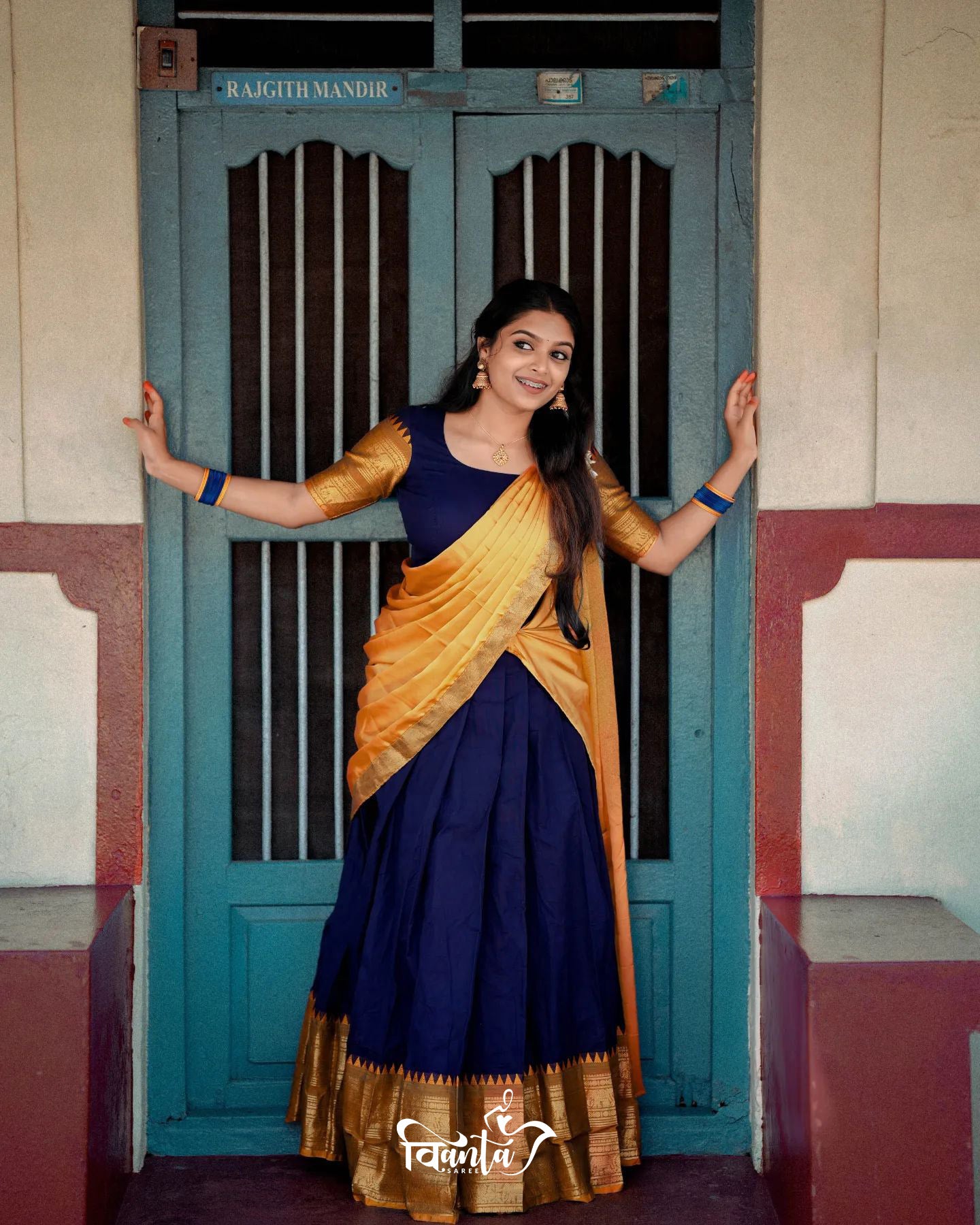 Kanjivaram Silk Zari Half Saree Lehenga With Blouse Along With Banarsi Silk Dupatta