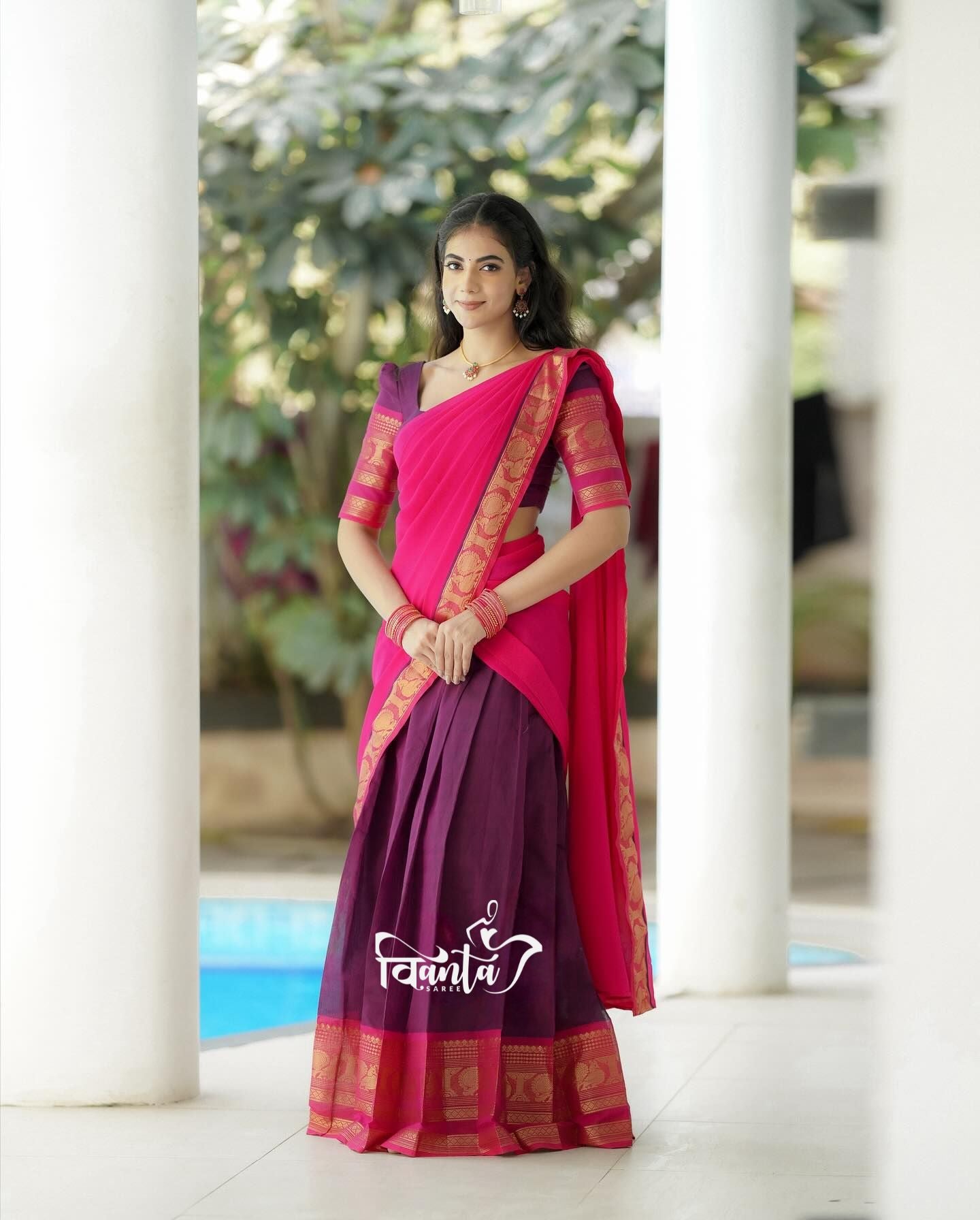 Kanjiveram Cotton Silk Half Saree
