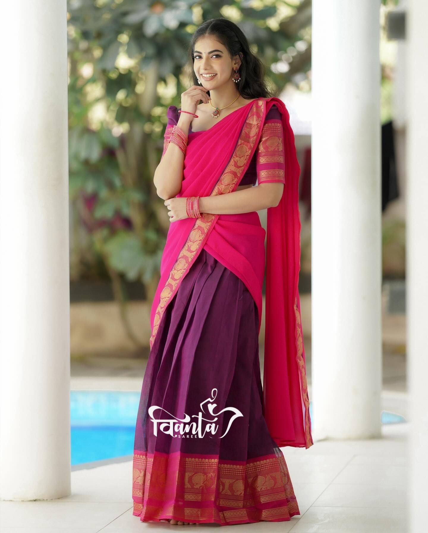 Kanjiveram Cotton Silk Half Saree