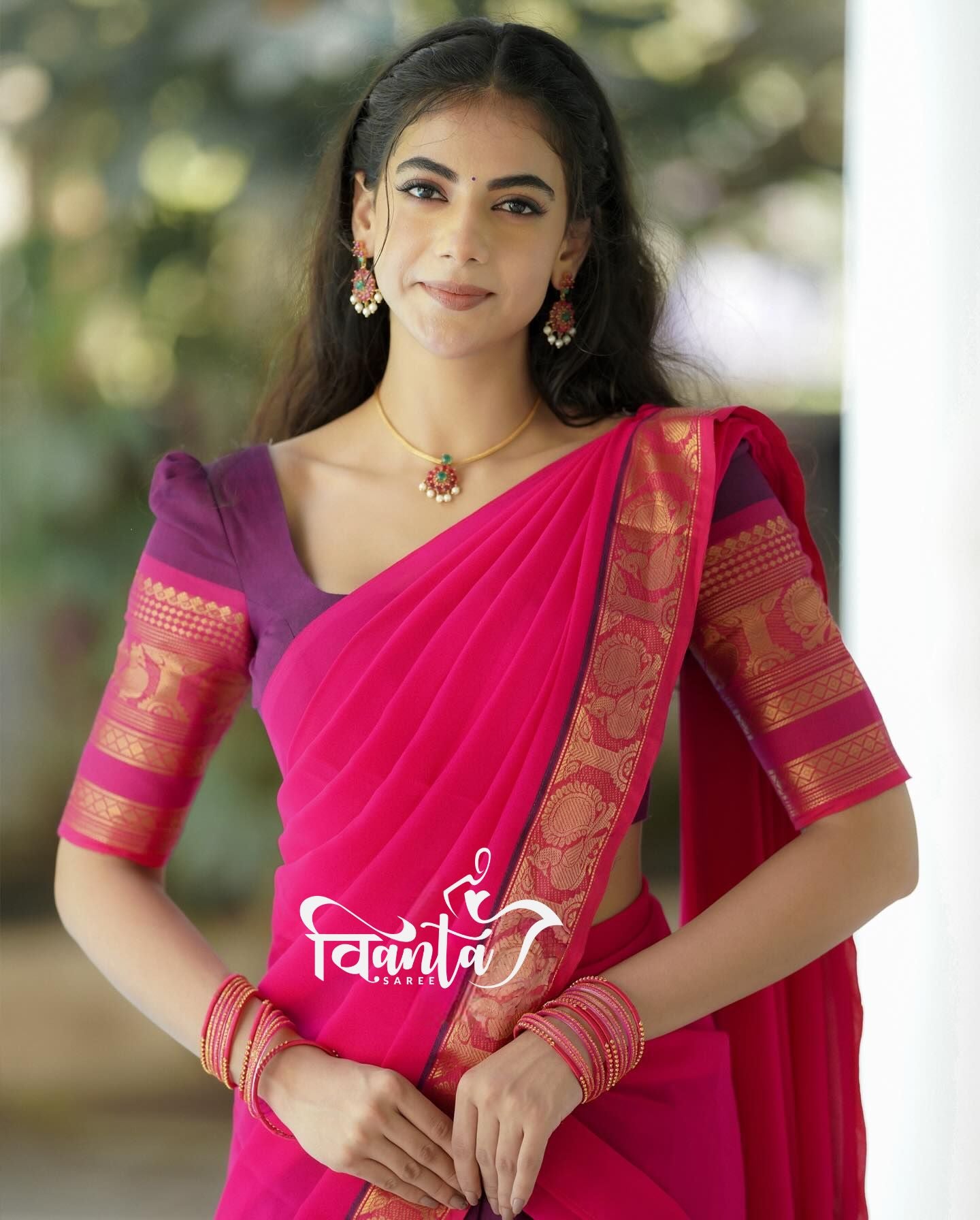 Kanjiveram Cotton Silk Half Saree