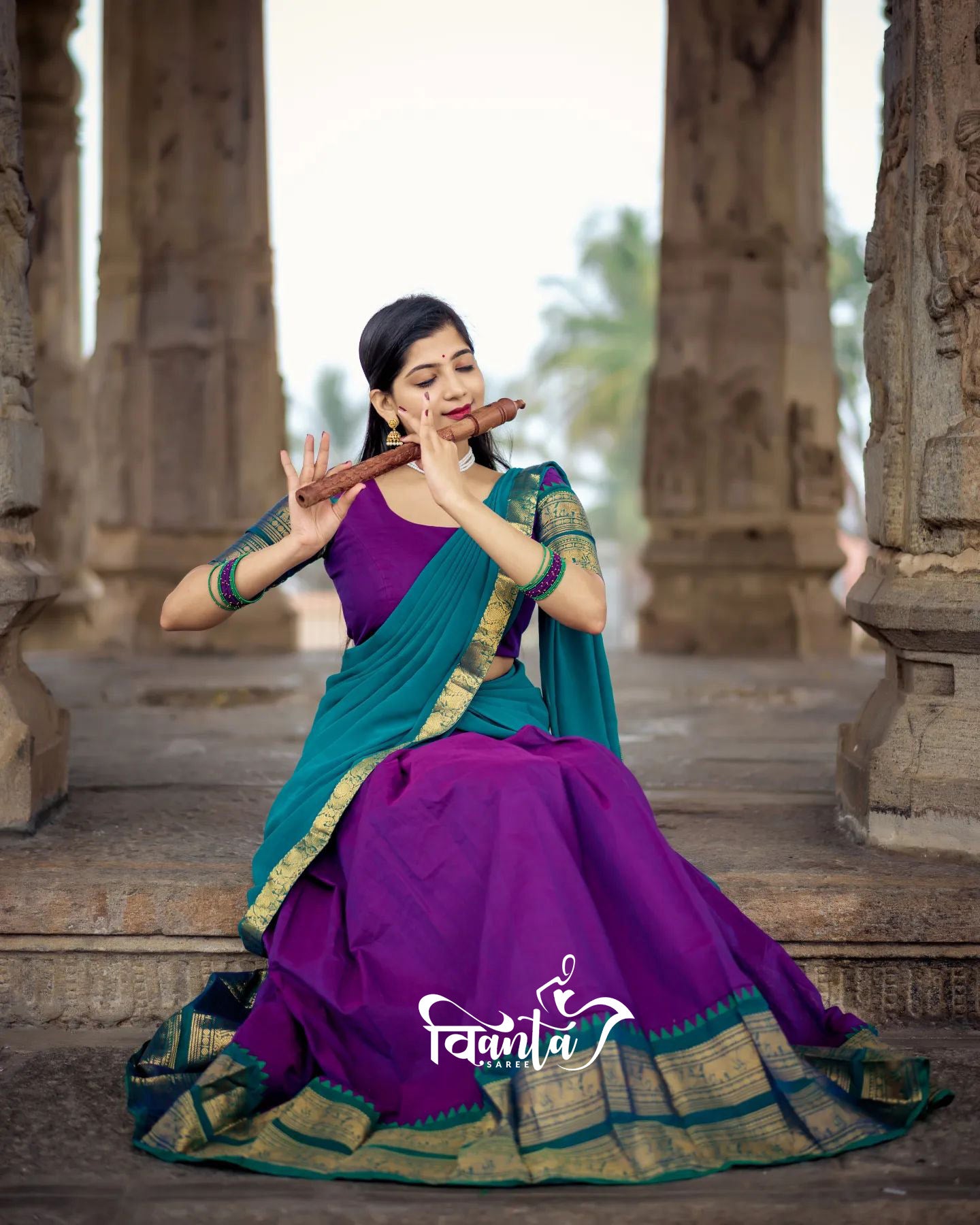 Kanjivaram Silk Zari Half Saree Lehenga With Blouse Along With Banarsi Silk Dupatta
