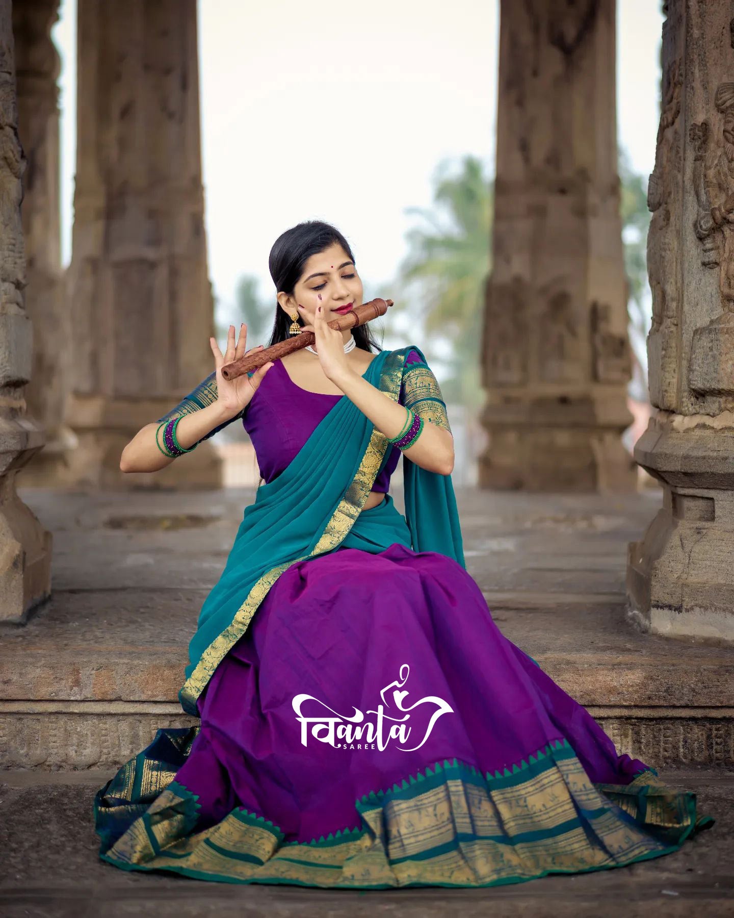 Kanjivaram Silk Zari Half Saree Lehenga With Blouse Along With Banarsi Silk Dupatta