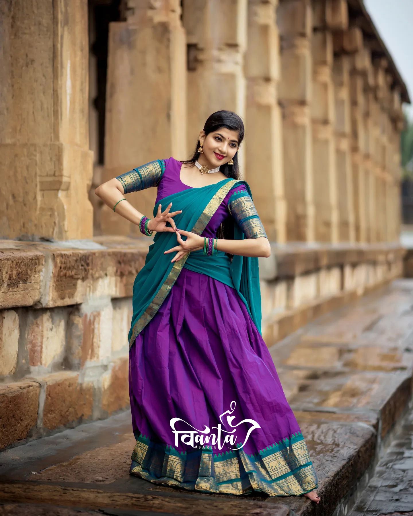 Kanjivaram Silk Zari Half Saree Lehenga With Blouse Along With Banarsi Silk Dupatta