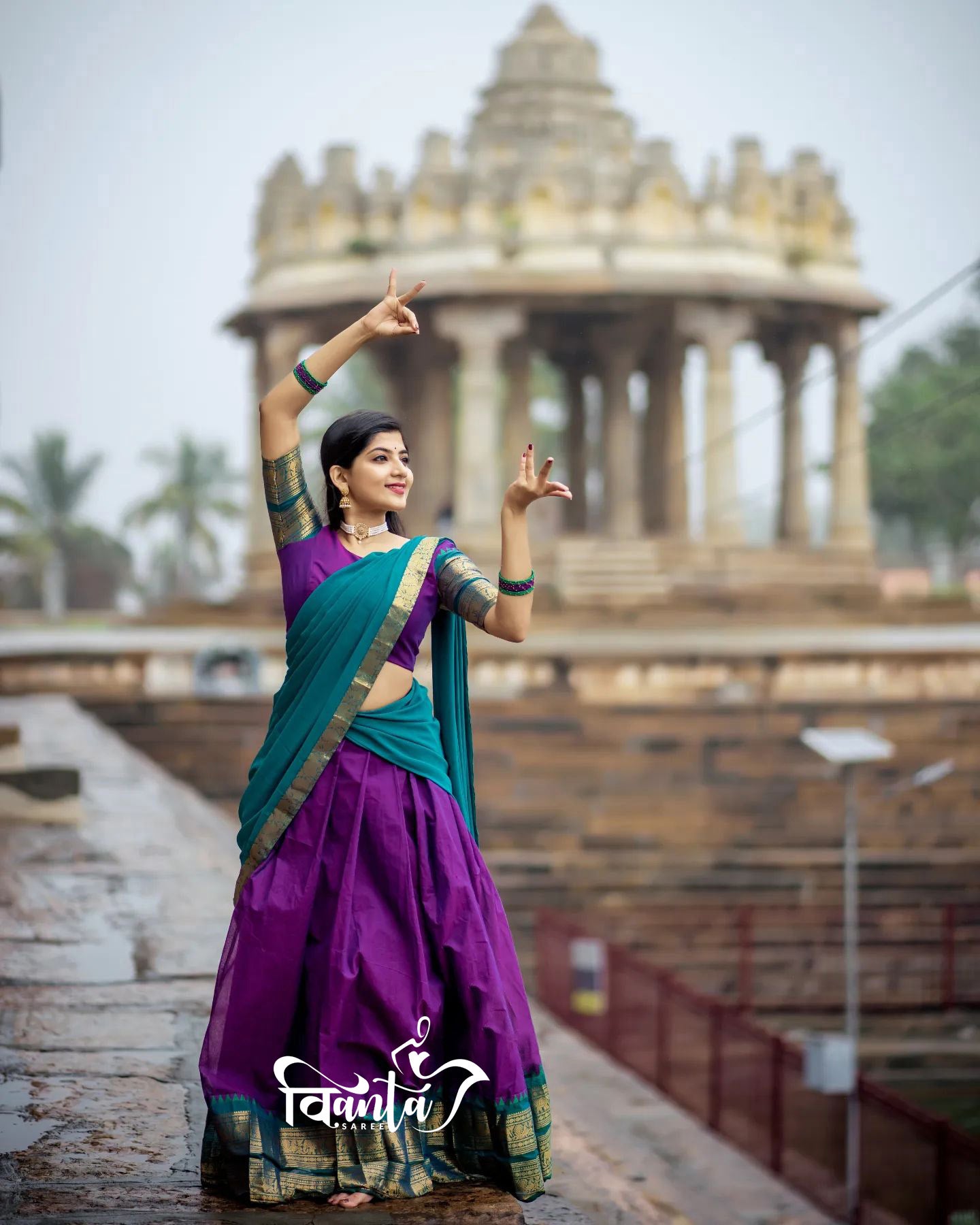 Kanjivaram Silk Zari Half Saree Lehenga With Blouse Along With Banarsi Silk Dupatta