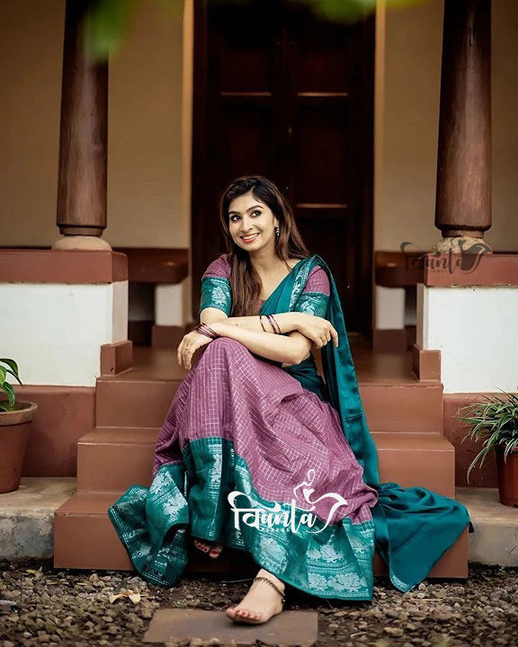 Kanjivaram Silk Zari Half Saree Lehenga With Blouse Along With Banarsi Silk Dupatta