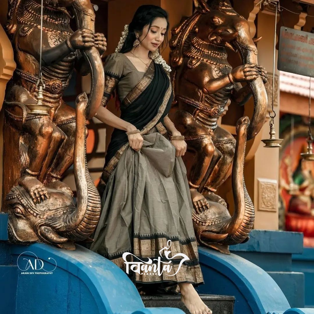 Kanjivaram Silk Zari Half Saree Lehenga With Blouse Along With Banarsi Silk Dupatta