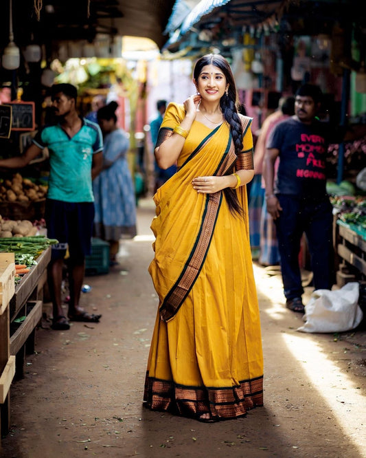 Kanjivaram Silk Zari Half Saree Lehenga With Blouse Along With Banarsi Silk Dupatta