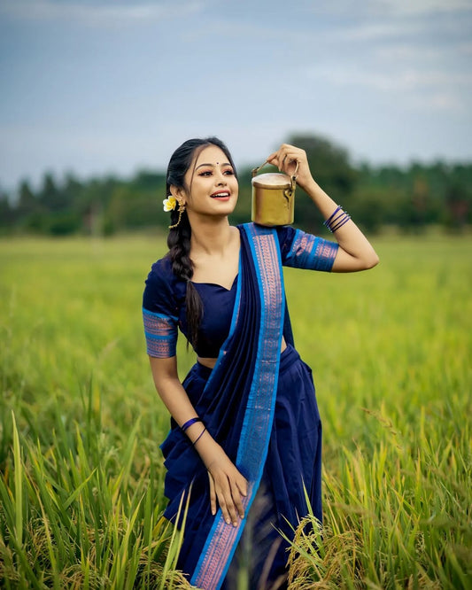 Kanjivaram Silk Zari Half Saree Lehenga With Blouse Along With Banarsi Silk Dupatta