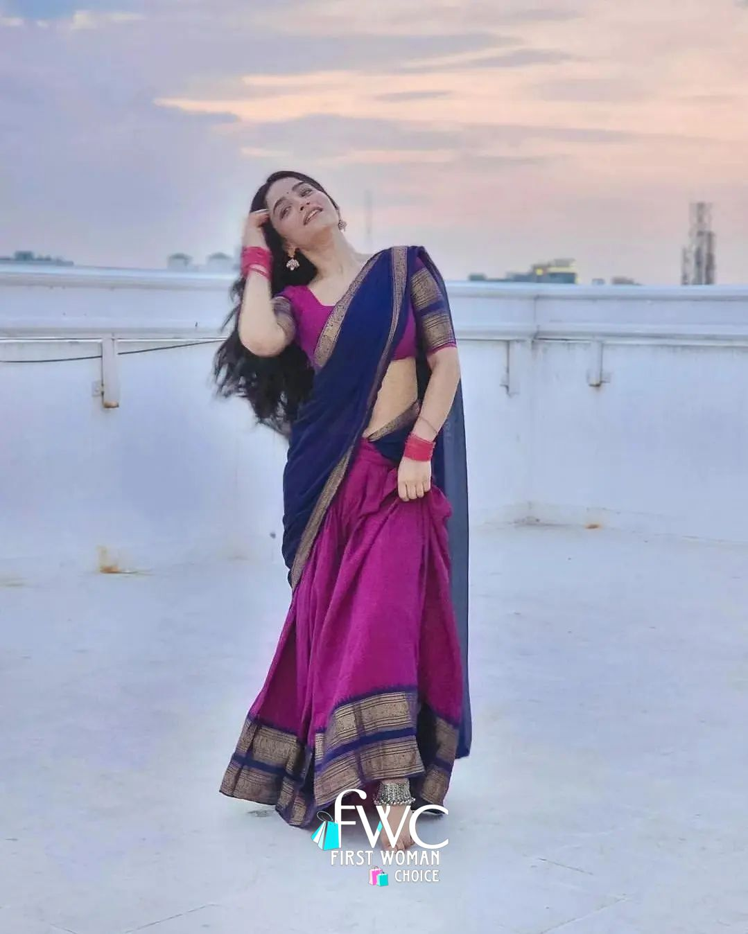 Kanjivaram Silk Zari Half Saree Lehenga With Blouse Along With Banarsi Silk Dupatta