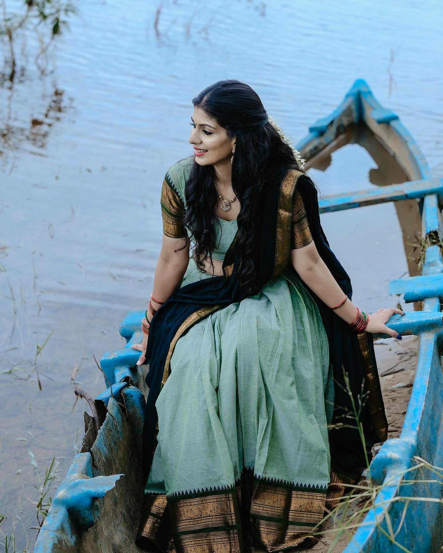 Kanjivaram Silk Zari Half Saree Lehenga With Blouse Along With Banarsi Silk Dupatta