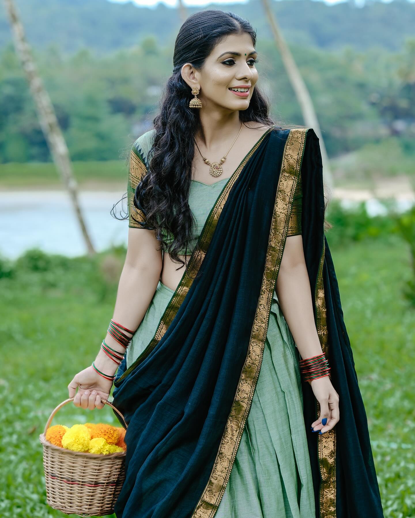 Kanjivaram Silk Zari Half Saree Lehenga With Blouse Along With Banarsi Silk Dupatta