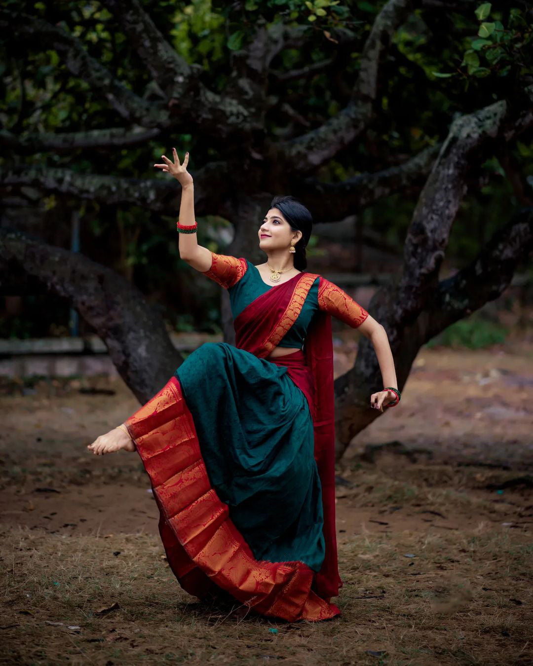 Kanjivaram Silk Zari Half Saree Lehenga With Blouse Along With Banarsi Silk Dupatta