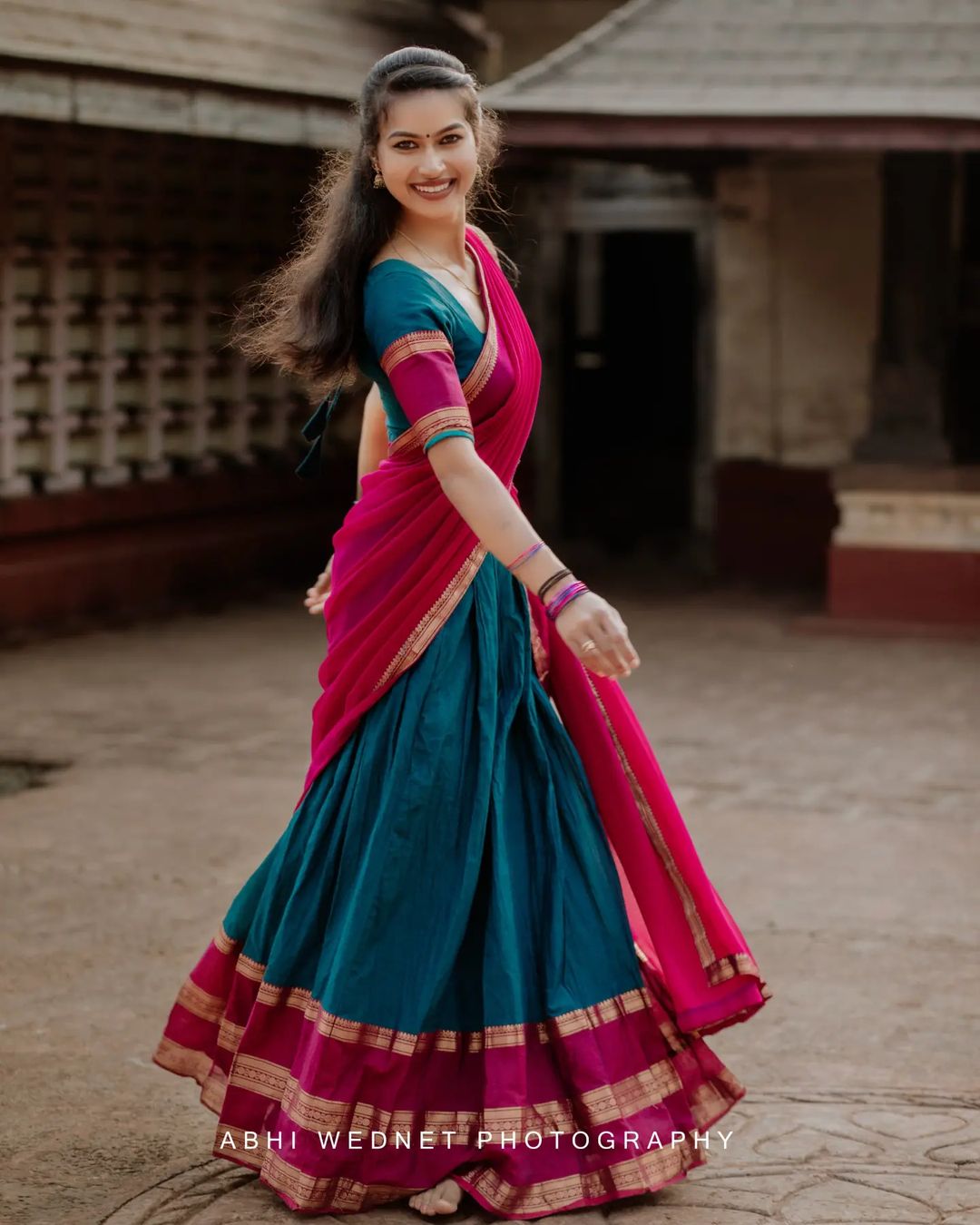 Kanjivaram Silk Zari Half Saree Lehenga With Blouse Along With Banarsi Silk Dupatta