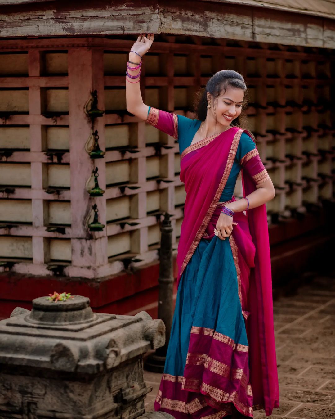 Kanjivaram Silk Zari Half Saree Lehenga With Blouse Along With Banarsi Silk Dupatta