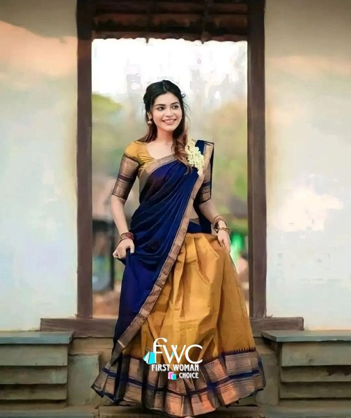 Kanjivaram Silk Zari Half Saree Lehenga With Blouse Along With Banarsi Silk Dupatta