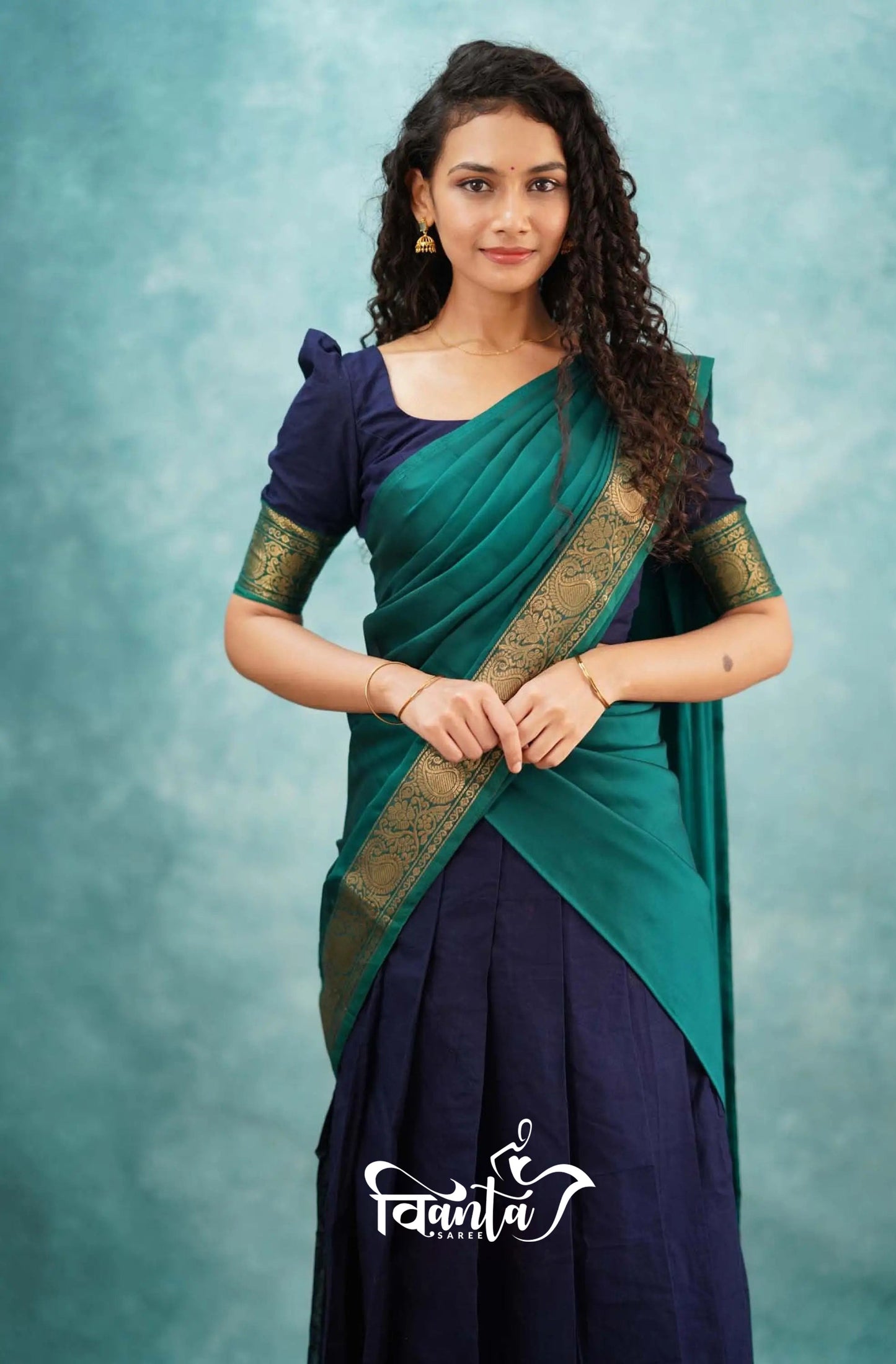 Kanjivaram Silk Zari Half Saree Lehenga With Blouse Along With Banarsi Silk Dupatta
